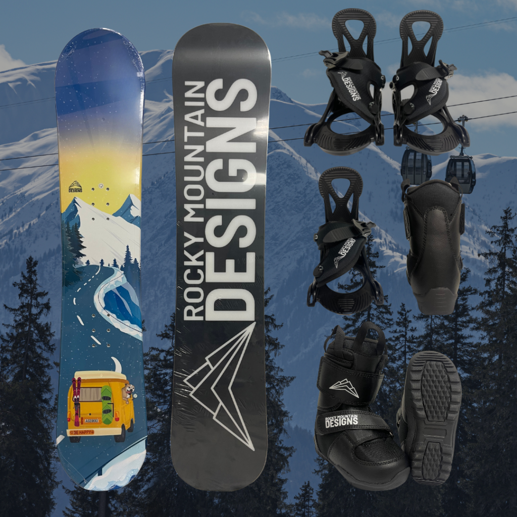 Affordable kids ski and snowboard bundle