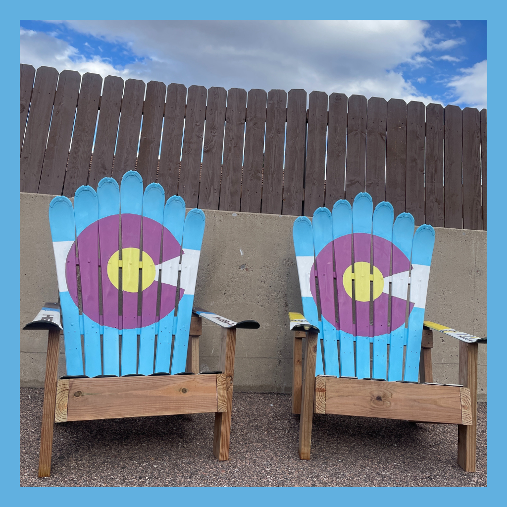 Handmade Adirondack Recycled and Upcycled Ski Chairs, Custom Designs Available Colorado